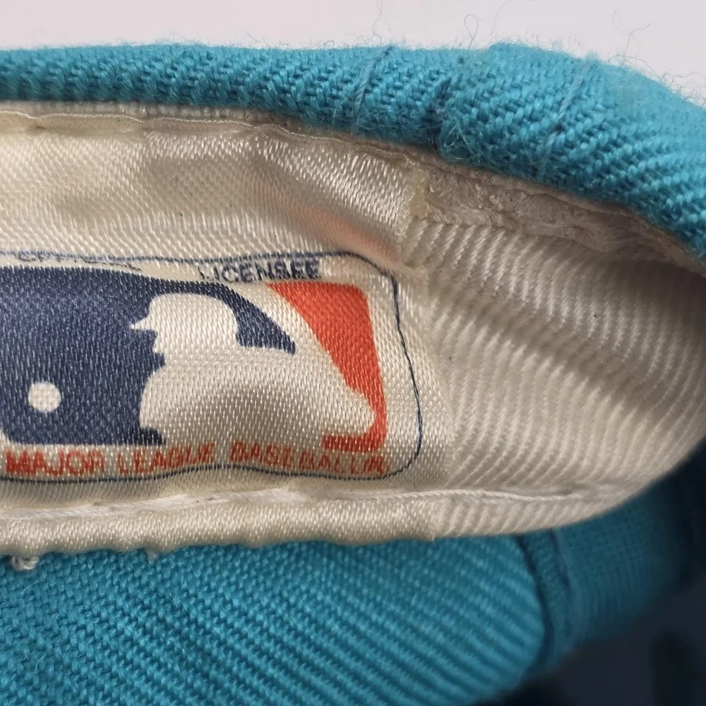 Vintage Florida Marlins Hat Cap Snap Back Mens One Size Teal MLB Baseball 90s
